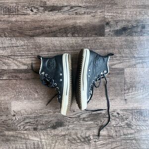 Black High-Top Fur Lined Converse